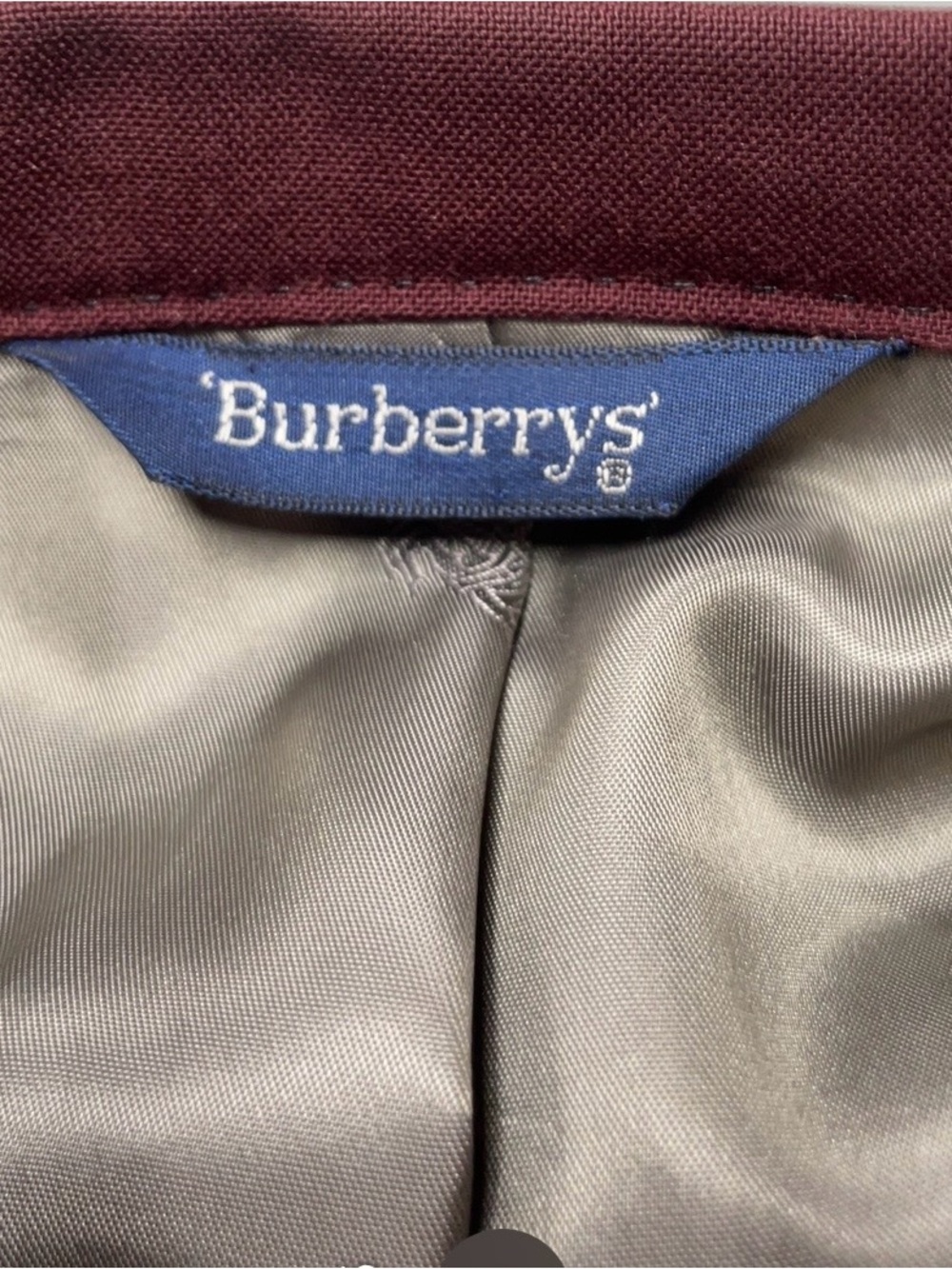 Vintage 1970s Burberrys Burgundy Double Breasted Blazer Jacket Sz S - Picture 3 of 7